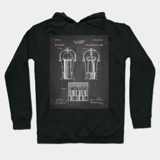 Wine Cooler Patent - Wine Lover Kitchen Café Décor Art - Black Chalkboard Hoodie